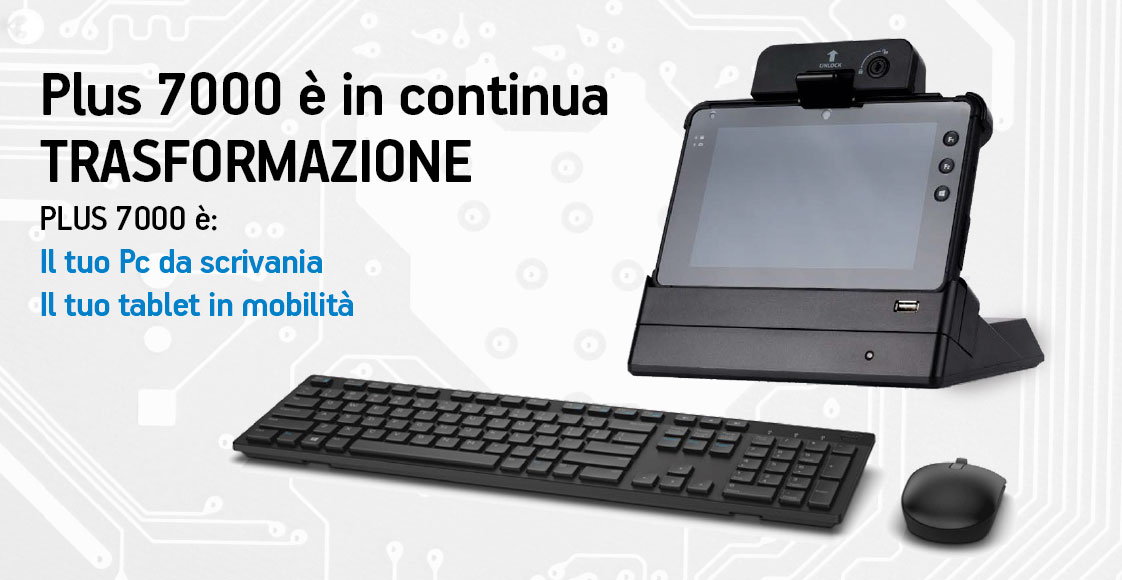 Tablet 7" Plus 7000 per Retail e Tentata vendita con culla per l'uso alla scrivania