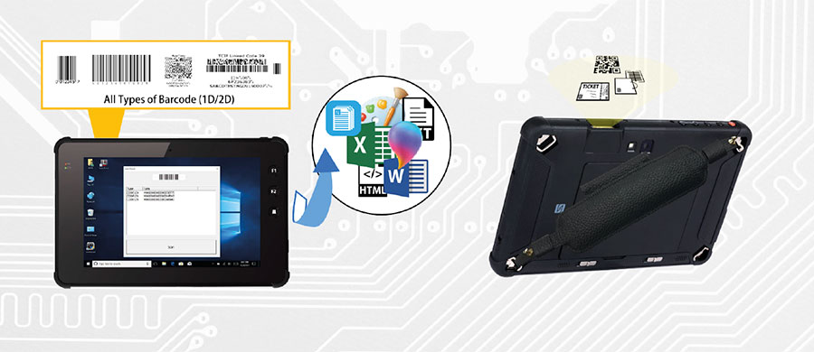 tablet rugged con lettore barcode Plus 7000 per i trasporti e la logistica
