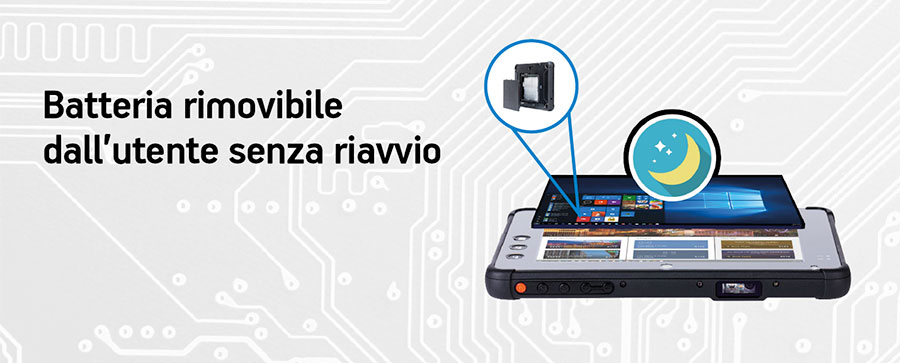 tablet rugged con batteria rimovibile Plus 7000 per il trasporti e la logistica