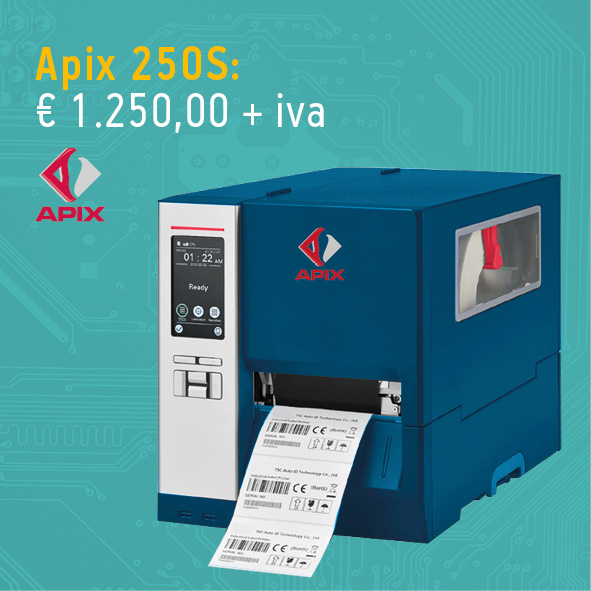 Stampante per etichette Apix - modello industriale apix 250S