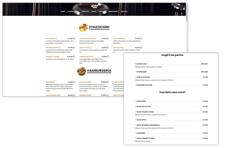 e2k menu personalizzazione e versatilità