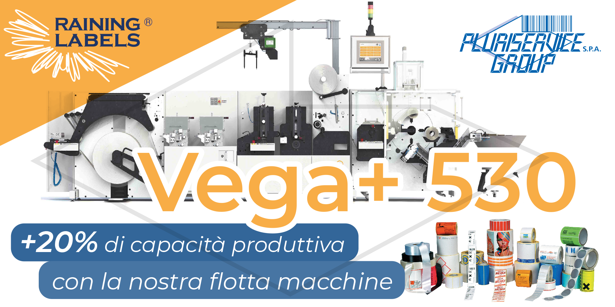 Produzione di etichette adesive + 20% per Raining Labels